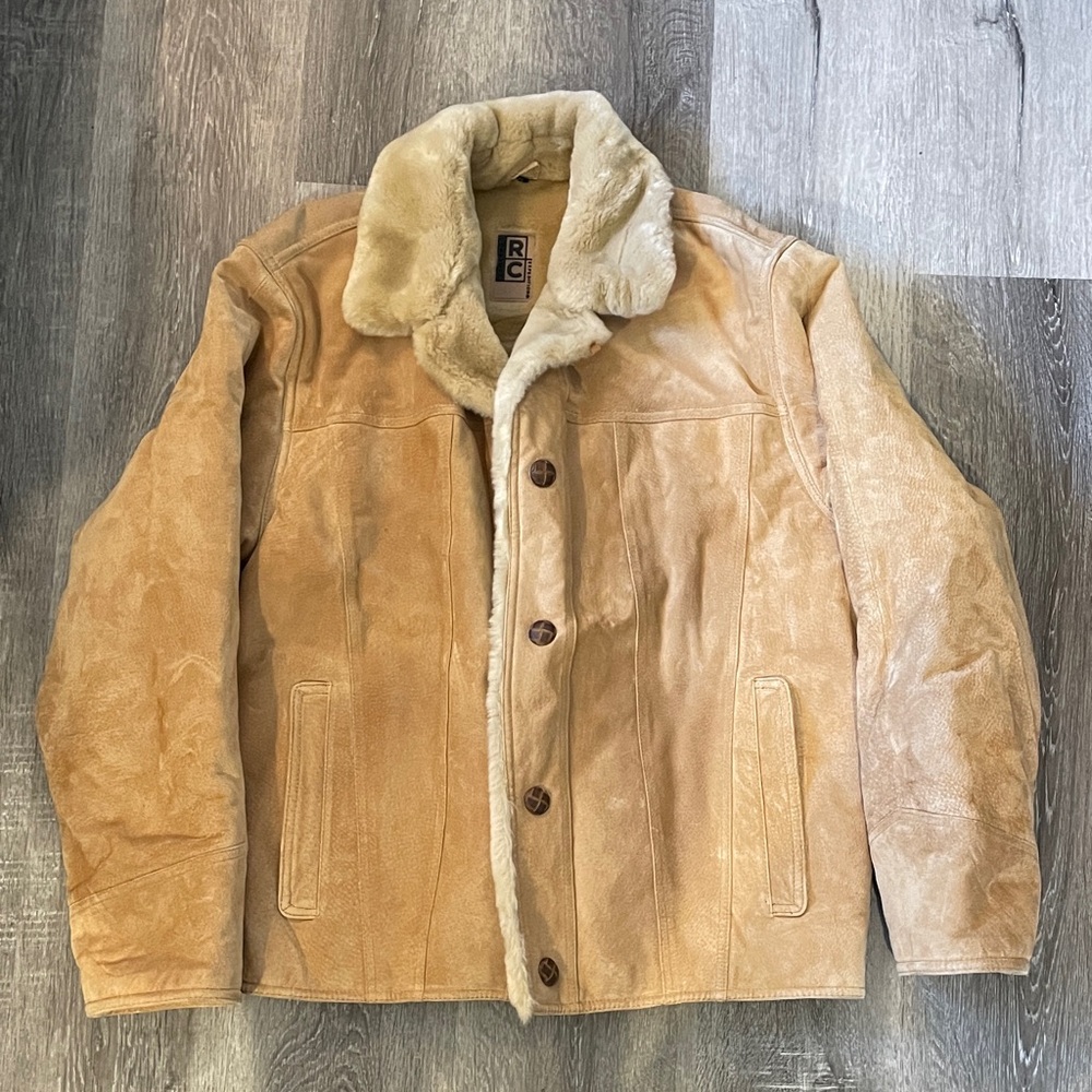 Men's Tan Shearling Lined Jacket